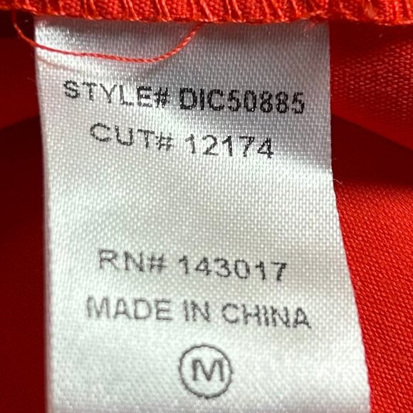 Like new! Ces Femme Orange Smocked Waist Tiered Ruffle Dress Size Medium - Picture 6 of 7